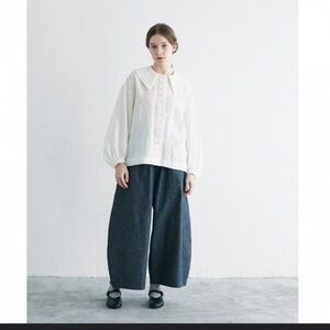 MAGALI high fashion linen peasant top  woman’s medium